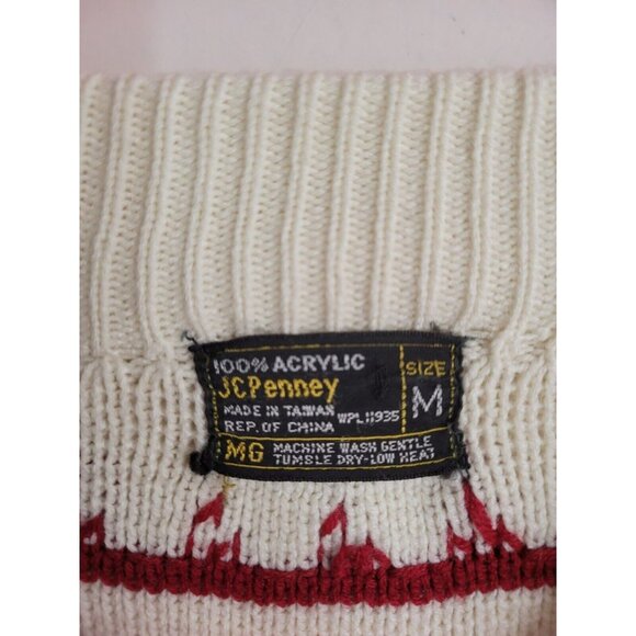 JCPenny Knit Winter Pattern Long Sleeve Sweater Size M - Picture 4 of 4